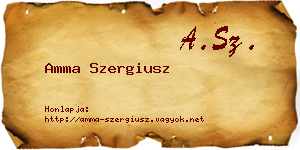 Amma Szergiusz névjegykártya